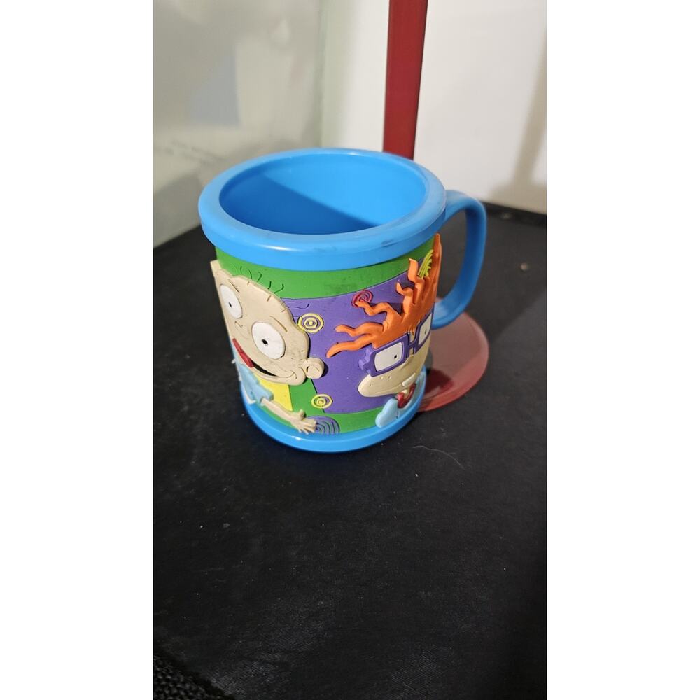 Vintage 1998 Rugrats 3D Mug Zak! Designs Nickelodeon Blue Plastic Kids Cup Mug